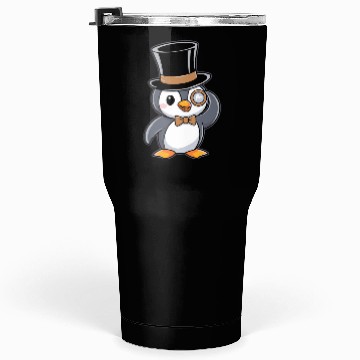Discover Classy Penguin with Top Hat and Monocle Tumblers 30 Oz