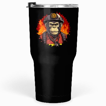Discover Firefighter monkeys Tumblers 30 Oz