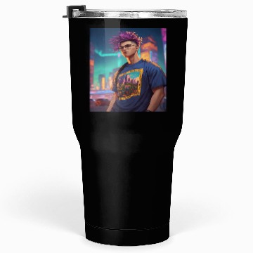 Discover Edgy Cyberpunk Tumblers 30 Oz with Neon Vibes"
