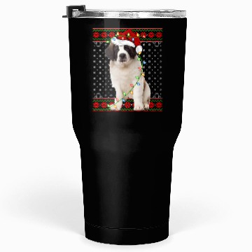 Discover Saint Bernard Dog Ugly Christmas Lights Tumblers 30 Oz