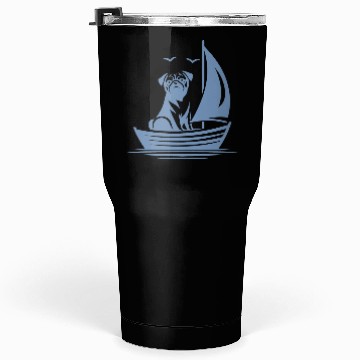 Discover Pug silhouette sailboat minimalist Tumblers 30 Oz
