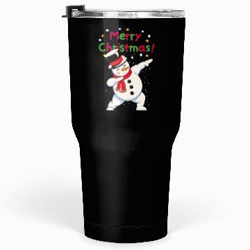 Discover Fun Dabbing Snowman Christmas Tumblers 30 Oz