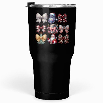 Discover Coquette Bow Santa Christmas Tree Cake Candy Tumblers 30 Oz