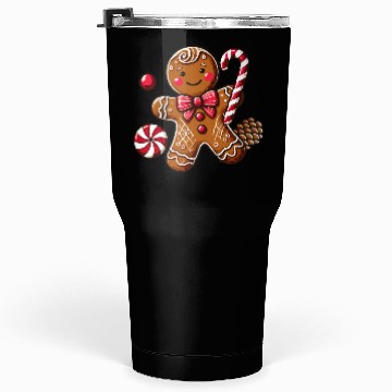 Discover Happy gingerbread man with candy cane Tumblers 30 Oz