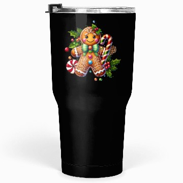 Discover Happy gingerbread man with candy cane Tumblers 30 Oz