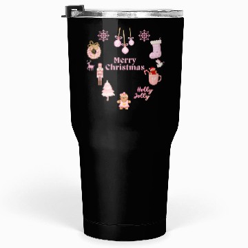 Discover Merry Chrismtas Cute Pink Snowflake Tumblers 30 Oz