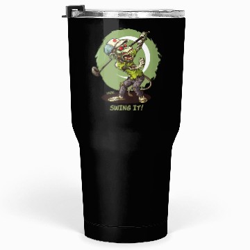 Discover Swing It: Zombie Monkey Golfer Tumblers 30 Oz