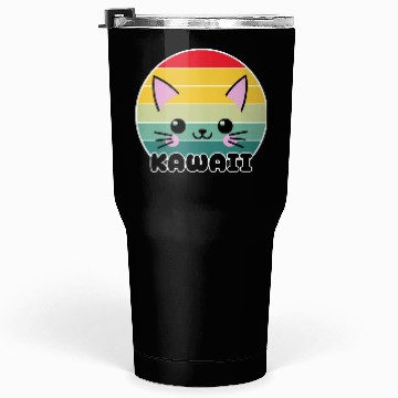 Discover Kawaii Cat Face, Cat Lovers Tumblers 30 Oz