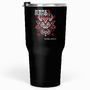 Discover Red and White Samurai Oni-Mask Tumblers 30 Oz