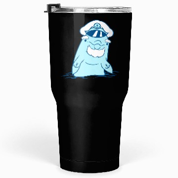 Discover Funny Old Dolphin Ship Captain Cute Cartoon Comic Tumblers 30 Oz
