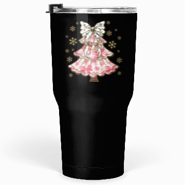 Discover Preppy Pink Coquette Bow Xmas Tree Tumblers 30 Oz