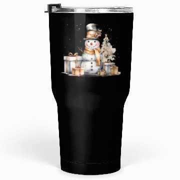 Discover Black Gold Snowman Tumblers 30 Oz