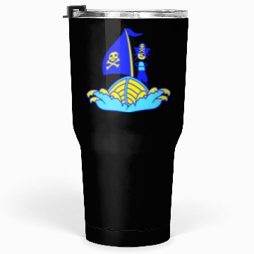 Discover Pirate Ship Child Captain Bad Buccaneer Boy Waves Tumblers 30 Oz
