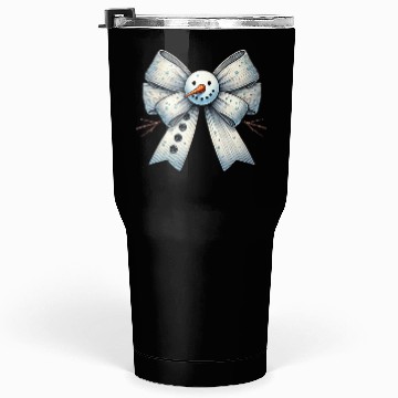 Discover Snowman Coquette Bow, Merry Christmas Tumblers 30 Oz
