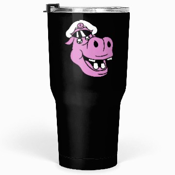 Discover Old Hippo Captain Face Funny Cute Cartoon Comic Tumblers 30 Oz