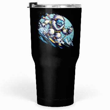 Discover Epic Yeti Ski Adventure Illustration Tumblers 30 Oz