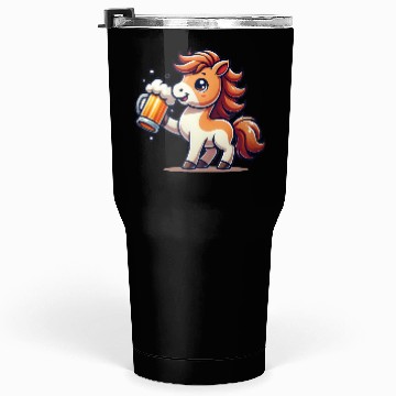 Discover Cute Pony Drinking Beer 3 Tumblers 30 Oz