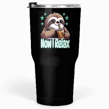 Discover funny quote gift idea bubble tea boba sloth design Tumblers 30 Oz