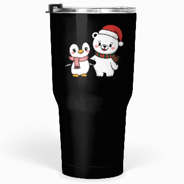Discover Santa Polar Bear and Penguin Friends Tumblers 30 Oz