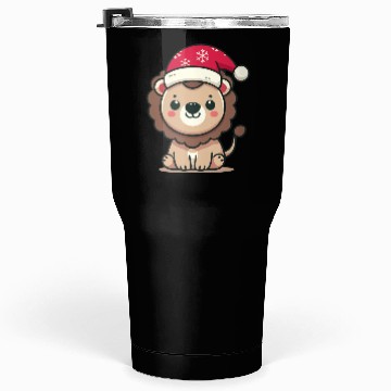 Discover lion cub with christmas hat Tumblers 30 Oz
