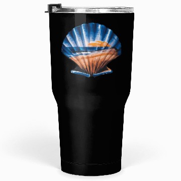 Discover Seashell Beach Scene Serene Ocean Landscape Tumblers 30 Oz