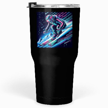 Discover Neon Night Skiing Adventure Design Tumblers 30 Oz