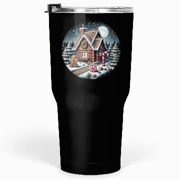 Discover Christmas Gingerbread House with Candy Canes Tumblers 30 Oz