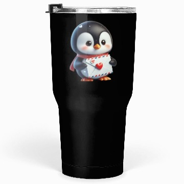 Discover Penguin Valentine Mail with Heart Tumblers 30 Oz