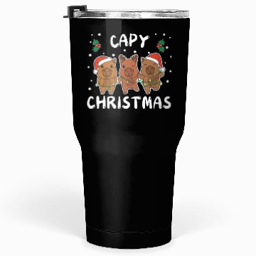 Discover Merry Christmas Cute Capybara Festive Lights Tumblers 30 Oz