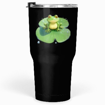 Discover Cheerful Frog on Lily Pad Tumblers 30 Oz