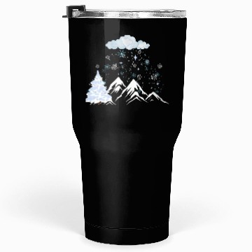 Discover Winter Magic Text with Blue Snowflakes Design" Tumblers 30 Oz