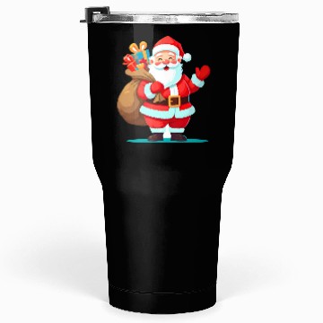 Discover Joyful Santa with Gift Sack Design Tumblers 30 Oz
