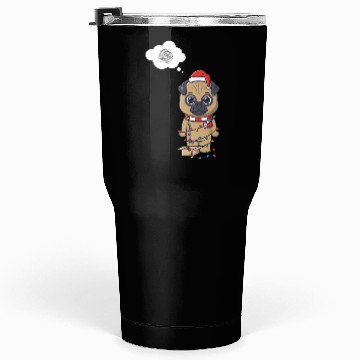 Discover Festive Pug in Holiday Lights Tumblers 30 Oz
