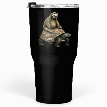 Discover Slow Journey: Sloth on Tortoise's Back Tumblers 30 Oz
