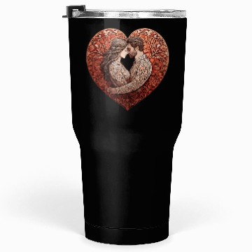 Discover Romantic Couple Embracing in Floral Valentine Hear Tumblers 30 Oz