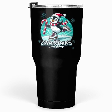 Discover Penguin Ice Skating Christmas Fun Tumblers 30 Oz