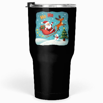 Discover Santa Clause waving " HO-HO" Tumblers 30 Oz