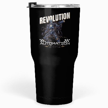 Discover Editable AI Robot Sci fi Cyborg Tumblers 30 Oz