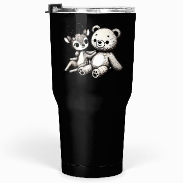 Discover Chibi Deer & Bear - Forest Harmony by TSQ Tumblers 30 Oz
