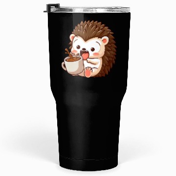 Discover Hedgehog Caffeine Comic funny shocked hedgehog Tumblers 30 Oz