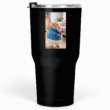 Discover A Chubby Orange Cat With Surprised Expression Tumblers 30 Oz