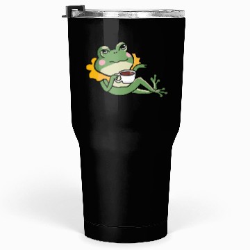 Discover Relaxing Green Frog coffee Lover Tumblers 30 Oz - Unique