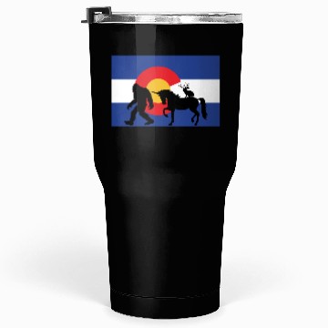Discover Mythical Creature and Jeep in Colorado Flag Tumblers 30 Oz