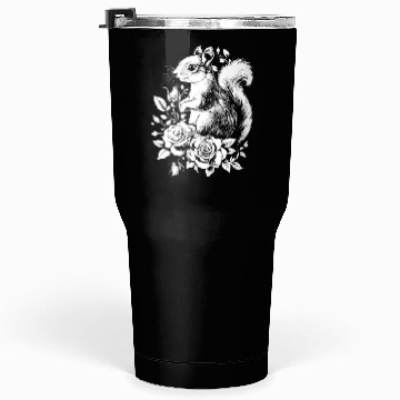 Discover Squirrel Aesthetics Rose Flowers Chipmunk Tumblers 30 Oz
