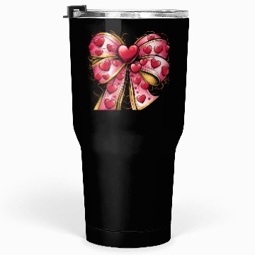 Discover Valentine day Heart Coquette bow Bowtiful Arrangem Tumblers 30 Oz