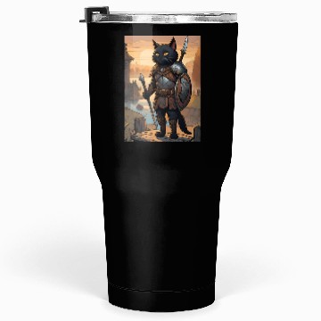 Discover Cat painting red black cat Viking Tumblers 30 Oz