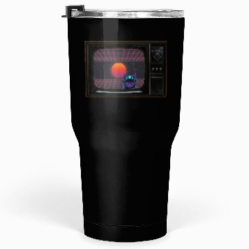 Discover Retro Cyberpunk Cat – Vaporwave Sci-Fi TV Art Tumblers 30 Oz