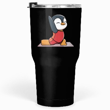Discover Cute Penguin Yoga Pose for Relaxation Fun Tumblers 30 Oz