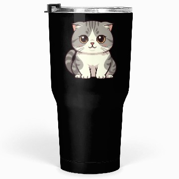 Discover Cute Kawaii Cat Illustration Tumblers 30 Oz