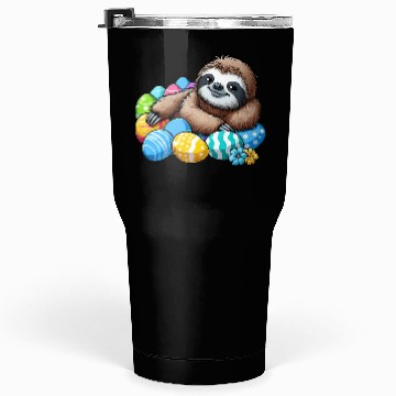 Discover Cute Sloth Easter Egg Cartoon Chilling Tumblers 30 Oz